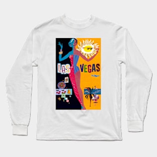 Las Vegas Woman Sunshine & Night Life 1962 Travel Advertisement Long Sleeve T-Shirt